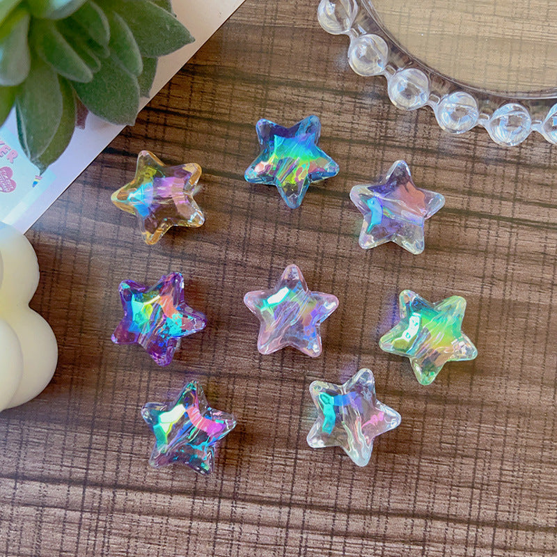 Wholesale 10pcs/pack Color-plated five-pointed star beads